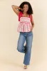French Picnic Red Tie Sleeve Tank FINAL SALE sold by Pink Lily