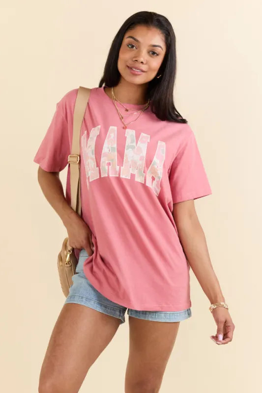 Mama Retro Floral Red Graphic Tee SALE sold by Pink Lily