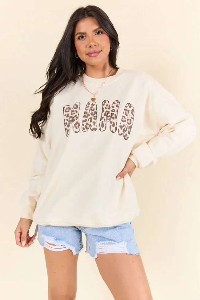 Mama Leopard Cream Graphic Sweatshirt sold by Pink Lily product image thumbnail 5