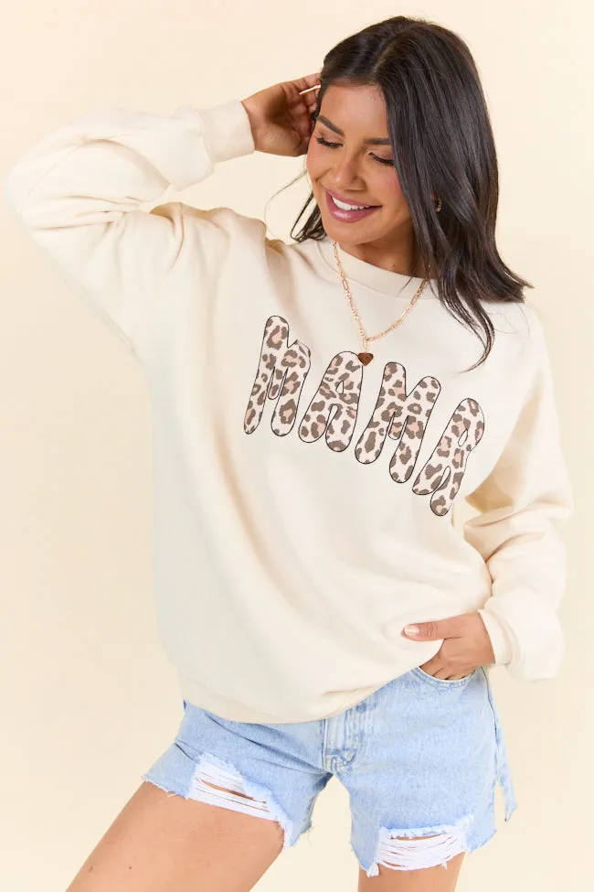 Mama Leopard Cream Graphic Sweatshirt sold by Pink Lily product image thumbnail 2