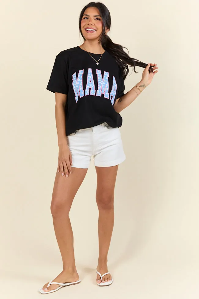 Mama Blue Daisy Print Black Graphic Tee sold by Pink Lily product image thumbnail 5