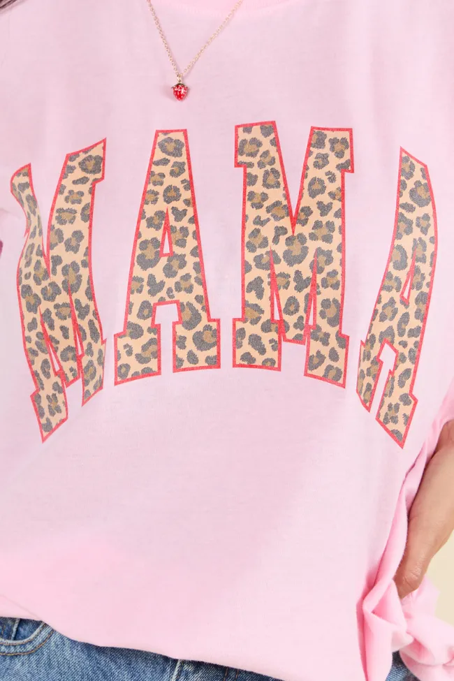 Mama Leopard Print Light Pink Graphic Tee sold by Pink Lily product image thumbnail 2