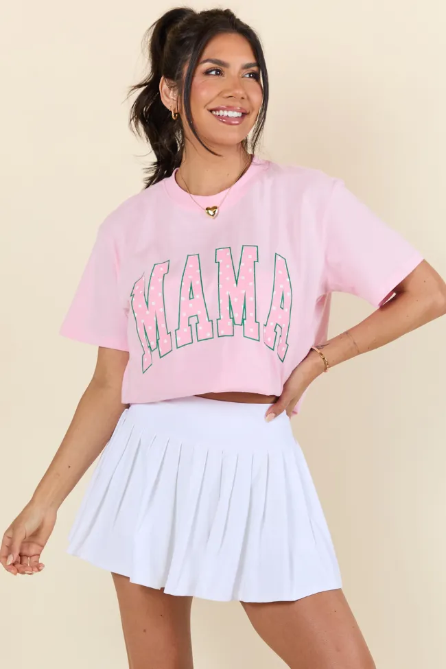 Mama Polka Dot Print Light Pink Graphic Tee sold by Pink Lily product image thumbnail 3