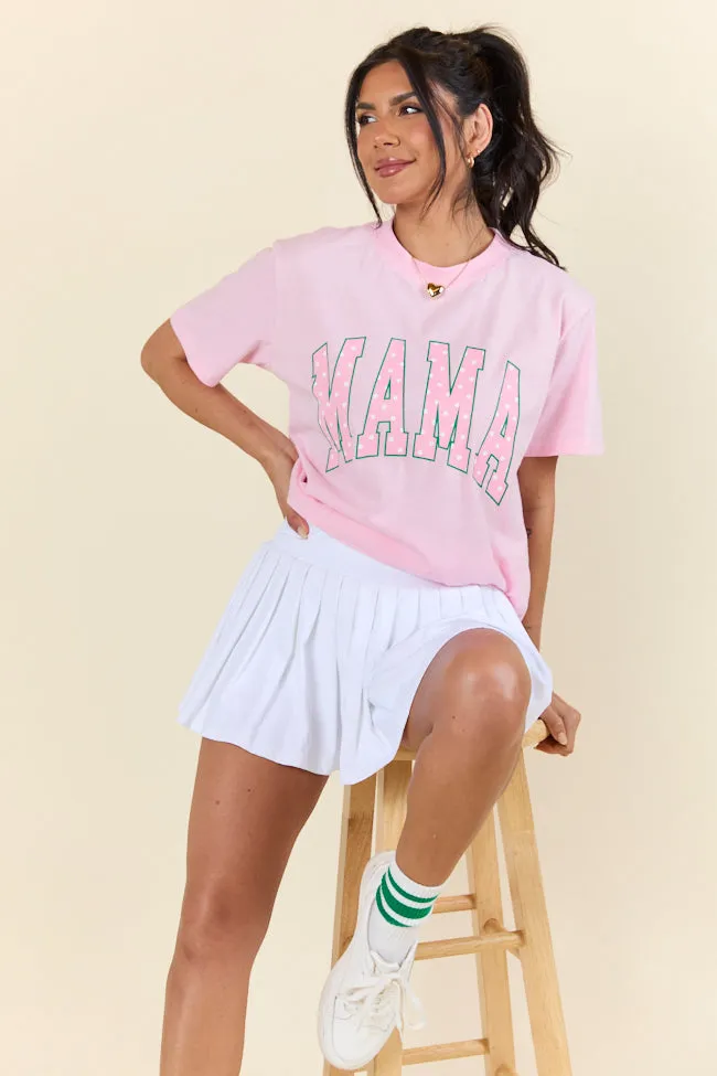 Mama Polka Dot Print Light Pink Graphic Tee sold by Pink Lily