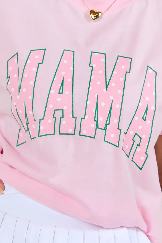 Mama Polka Dot Print Light Pink Graphic Tee sold by Pink Lily product image thumbnail 2