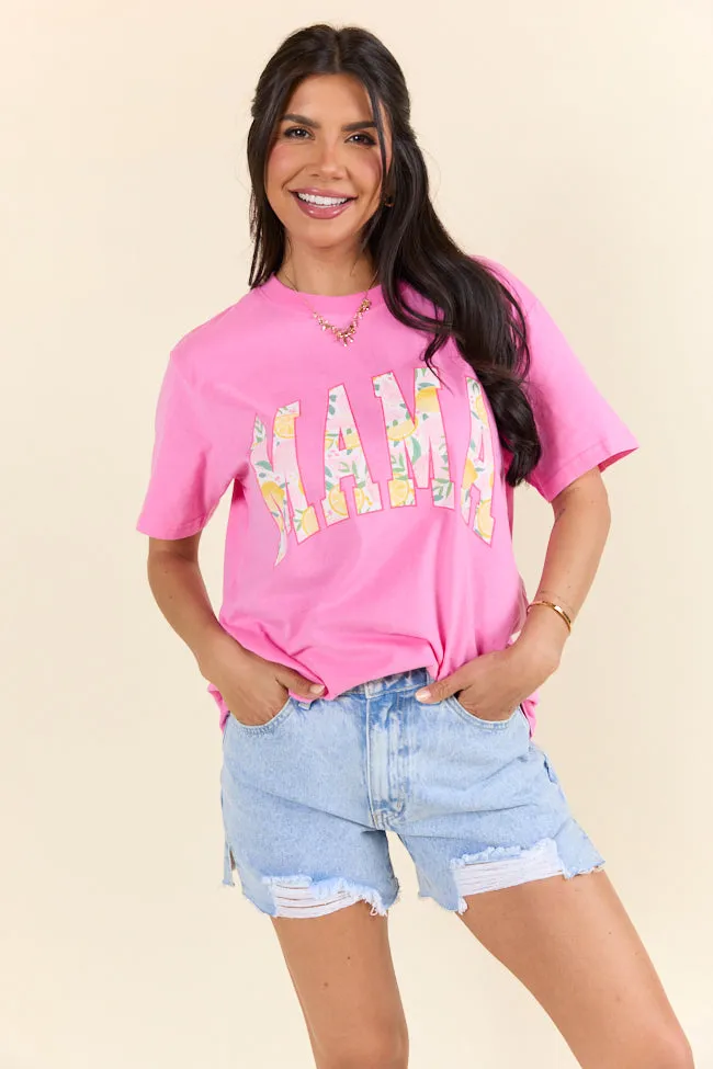 Mama Lemons Print Hot Pink Graphic Tee sold by Pink Lily