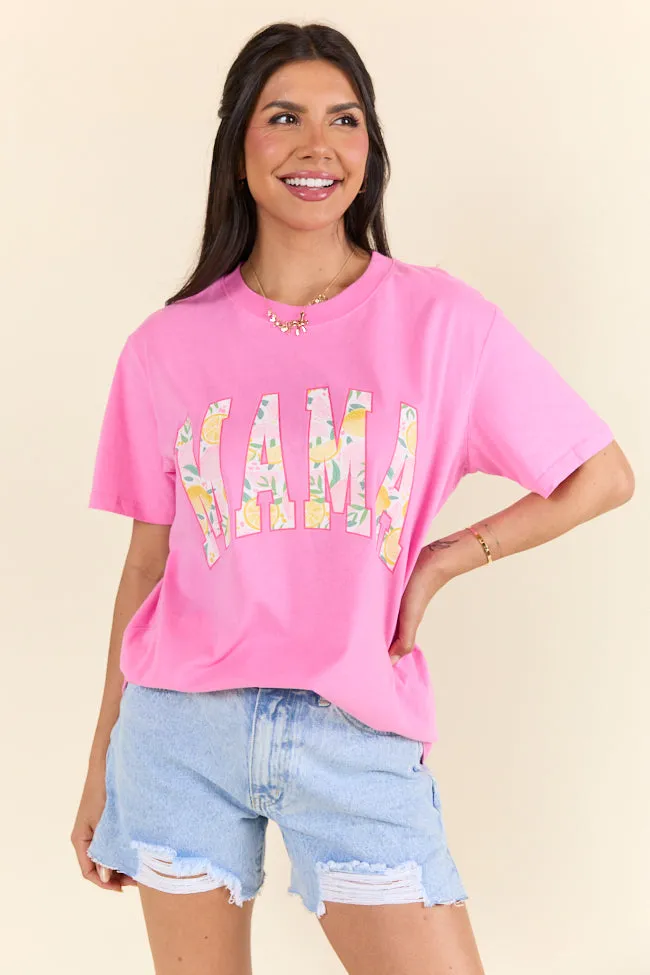 Mama Lemons Print Hot Pink Graphic Tee sold by Pink Lily product image thumbnail 4