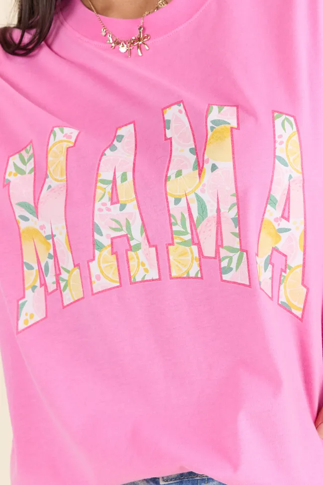 Mama Lemons Print Hot Pink Graphic Tee sold by Pink Lily product image thumbnail 2