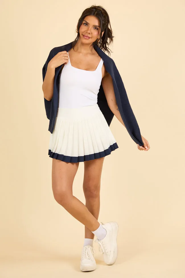 Its A Tie White Pleated Navy Bordered Tennis Skirt FINAL SALE sold by Pink Lily product image thumbnail 2