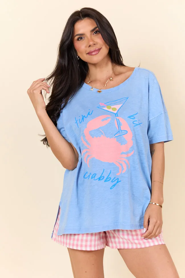 Tini Bit Crabby Blue Spilt Hem Graphic Tee sold by Pink Lily product image thumbnail 3