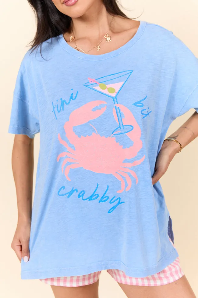 Tini Bit Crabby Blue Spilt Hem Graphic Tee sold by Pink Lily product image thumbnail 2