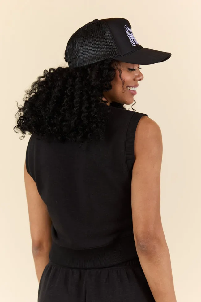 All Star Black Fitted Banded Waist Sleeveless Crop Top SALE sold by Pink Lily product image thumbnail 5