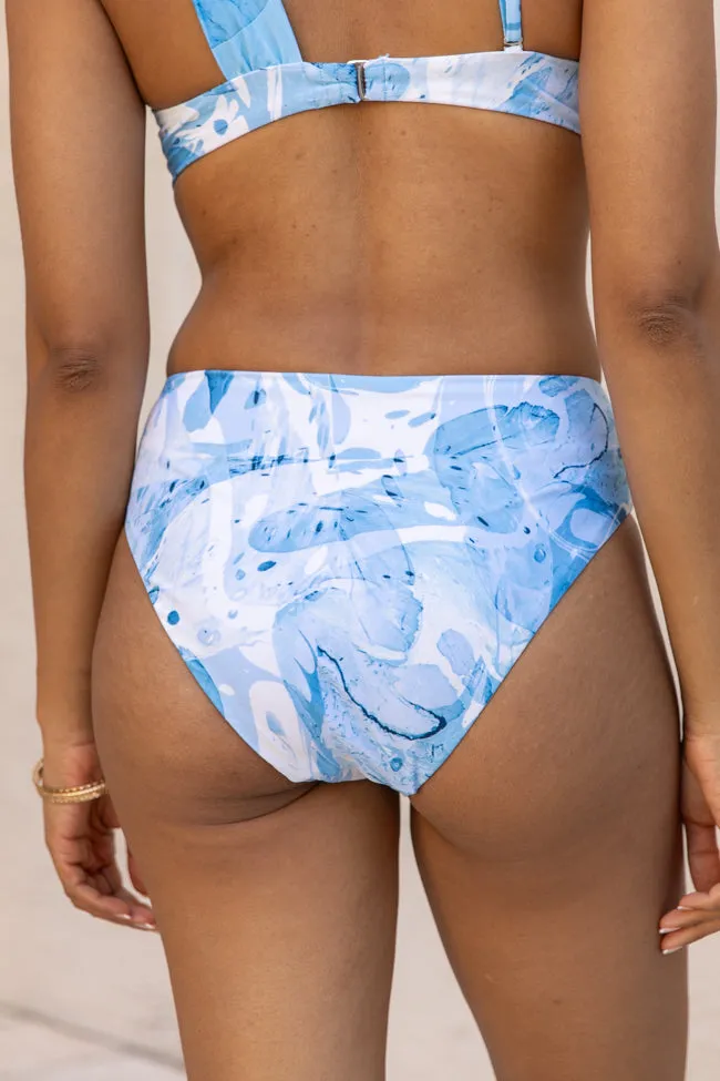 On The Water Blue Printed Ring Front Midrise Bikini Bottom FINAL SALE sold by Pink Lily product image thumbnail 4