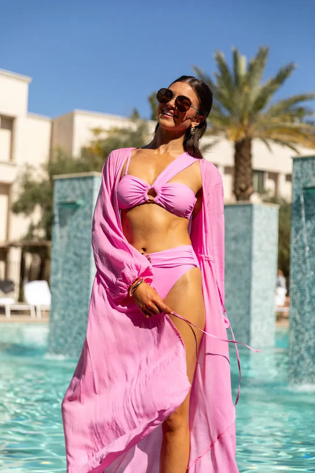 Shine On Pink Long Sleeve Swim Cover-up FINAL SALE sold by Pink Lily