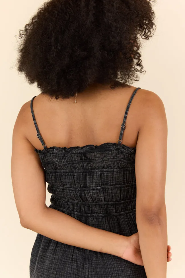 Make The Time Black Gauze Smocked Romper FINAL SALE sold by Pink Lily product image thumbnail 5