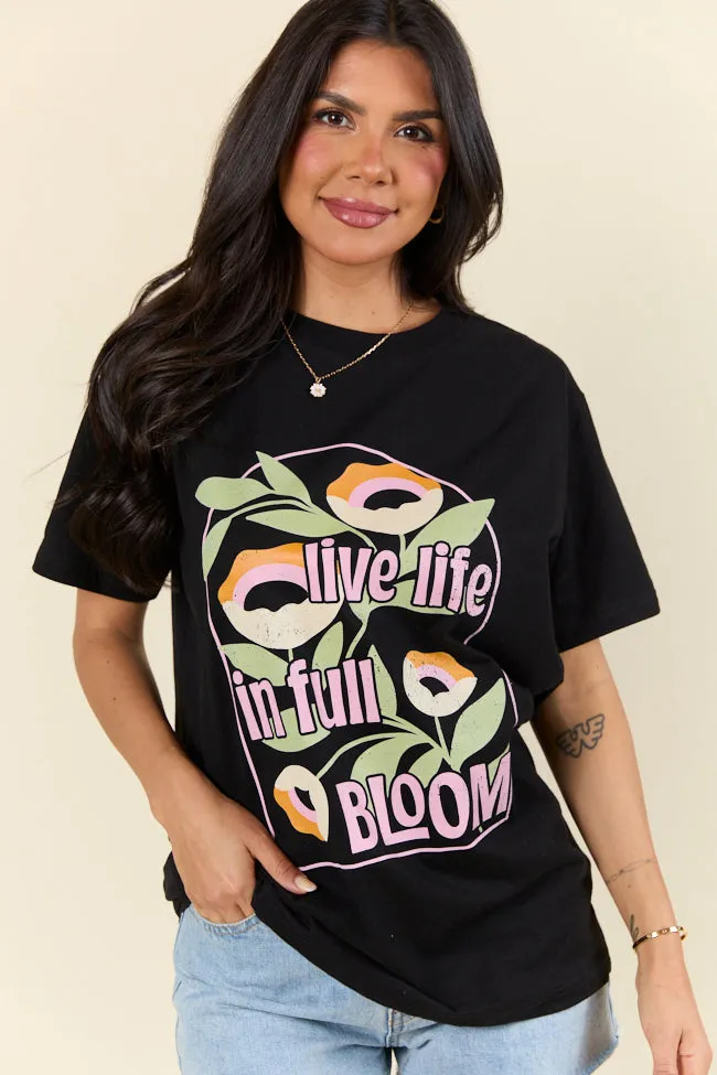 Live Life In Full Bloom Black Graphic Tee SALE sold by Pink Lily product image thumbnail 4