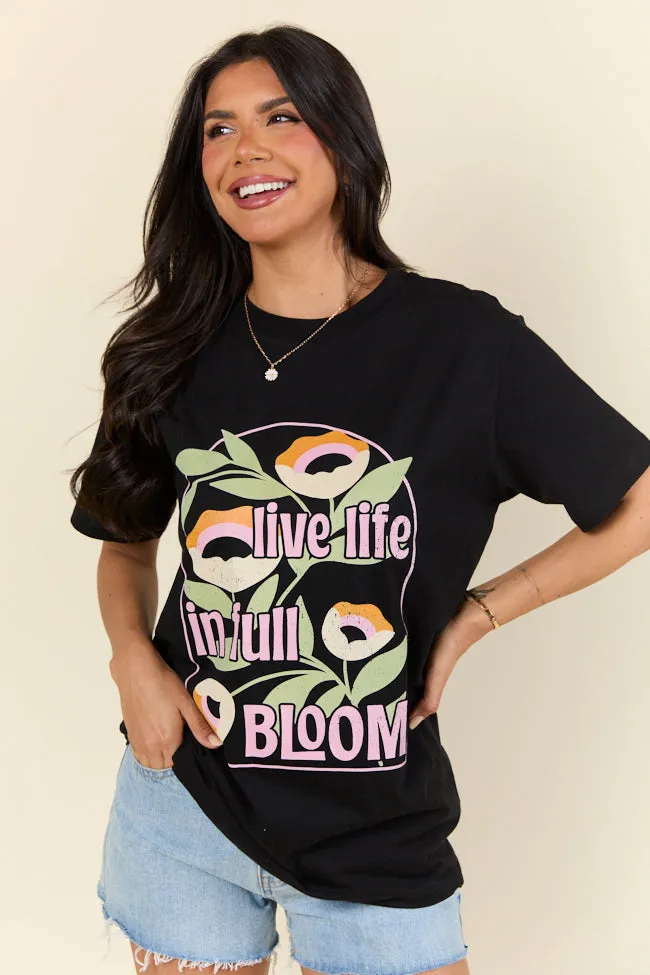 Live Life In Full Bloom Black Graphic Tee SALE sold by Pink Lily product image thumbnail 2