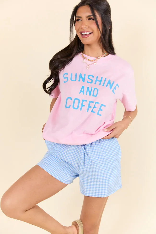 Sunshine And Coffee Light Pink Graphic Tee sold by Pink Lily
