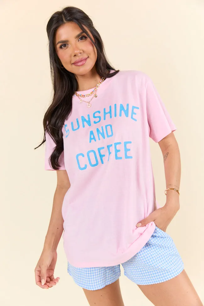 Sunshine And Coffee Light Pink Graphic Tee sold by Pink Lily product image thumbnail 4