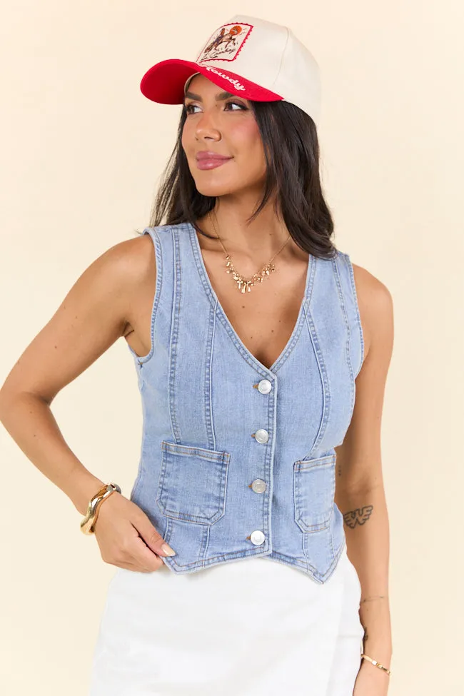 Uptown Cowgirl Denim Vest sold by Pink Lily product image thumbnail 2