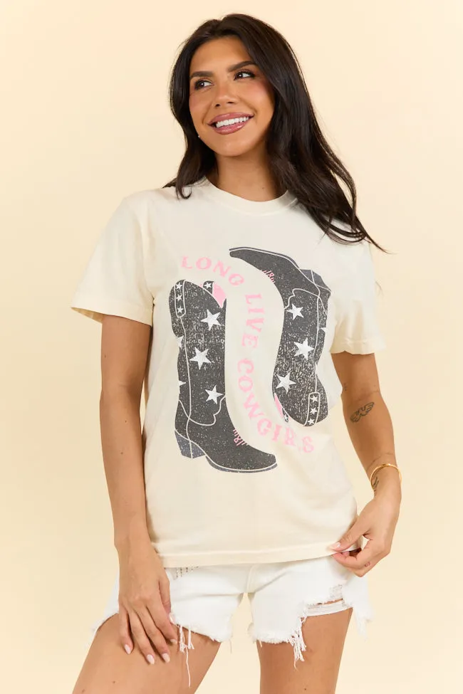 Long Live Cowgirls Star Boots Ivory Graphic Tee sold by Pink Lily product image thumbnail 5