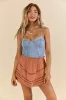 Express Yourself Light Wash Denim Corset Bodysuit sold by Pink Lily