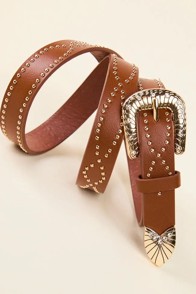 Brown Studded Western Belt FINAL SALE sold by Pink Lily