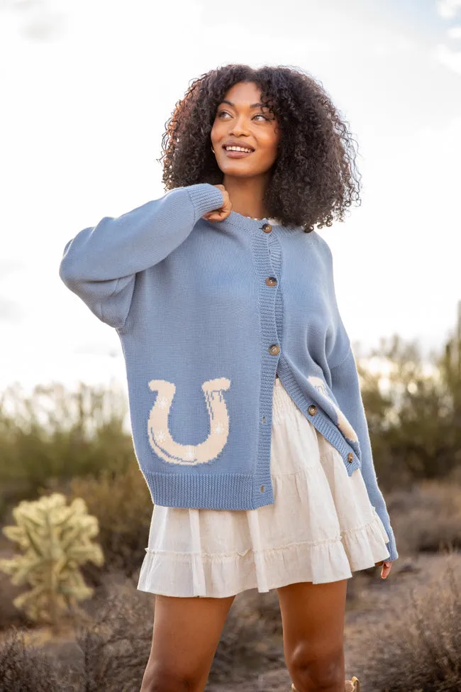 Golden Stirrups Horseshoe Cardigan sold by Pink Lily