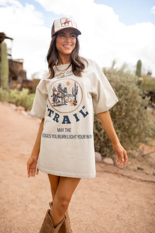 Journey Of West Tan T-Shirt Dress sold by Pink Lily