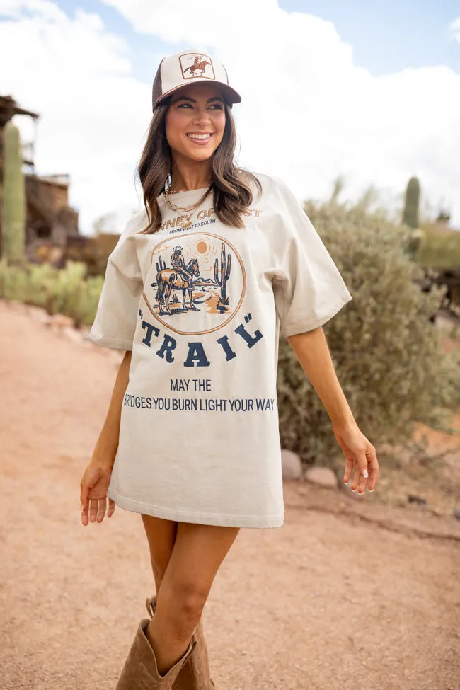 Journey Of West Tan T-Shirt Dress sold by Pink Lily