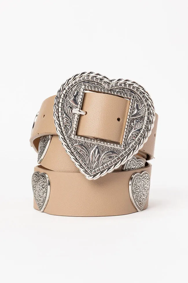Heart Tan Waist Belt sold by Pink Lily