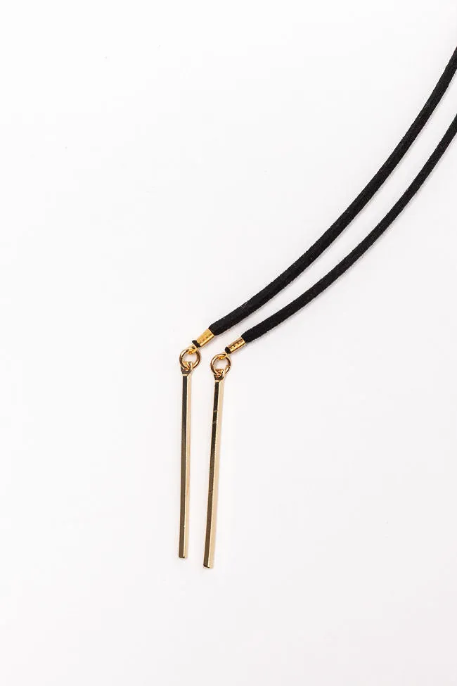Suede Black Lariat Necklace sold by Pink Lily product image thumbnail 4