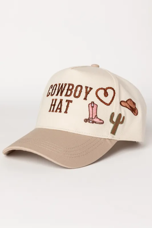 Cowboy Hat Beige Baseball Cap SALE sold by Pink Lily