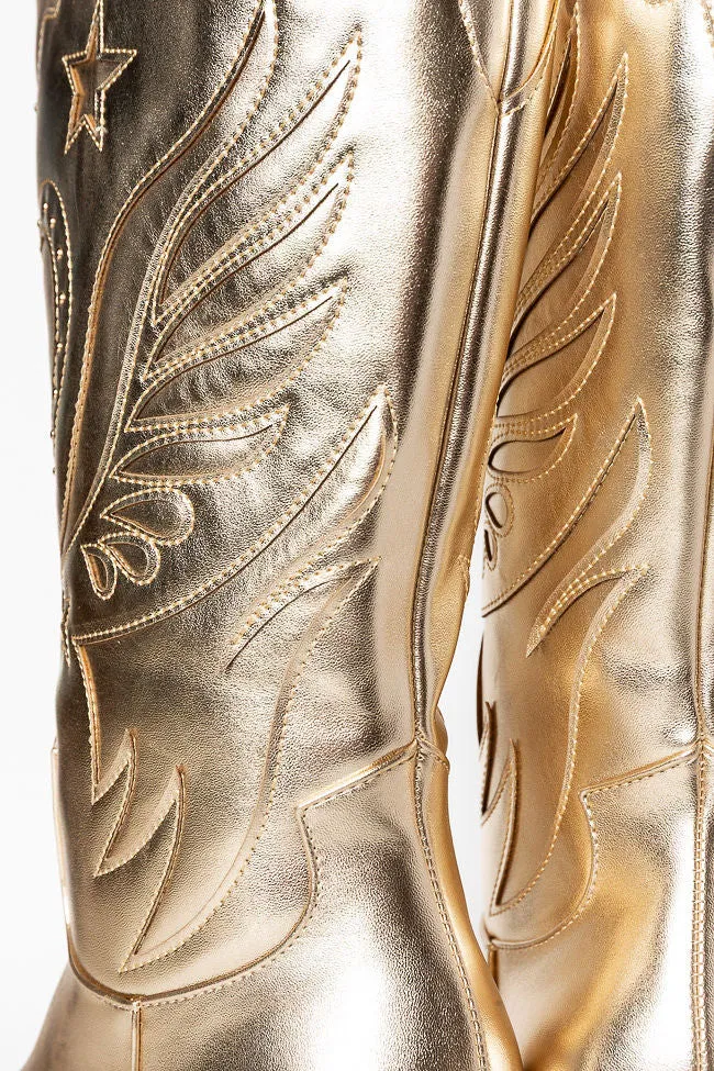 Everlyn Gold Metallic Western Boots FINAL SALE sold by Pink Lily product image thumbnail 5