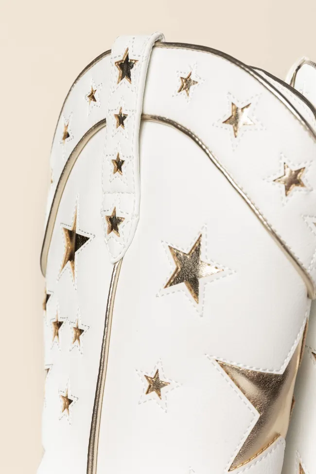 Dollie White and Gold Metallic Star Boots FINAL SALE sold by Pink Lily product image thumbnail 5