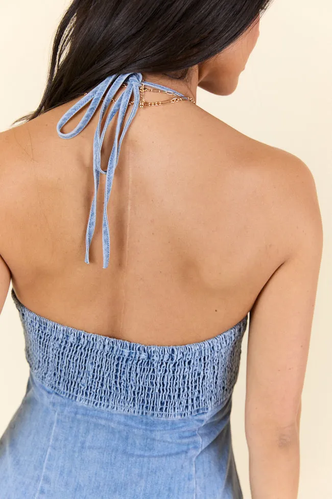 Keep The Tempo Denim Ruffle Dress SALE sold by Pink Lily product image thumbnail 5