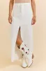 Soundwaves White Denim Midi Skirt SALE sold by Pink Lily