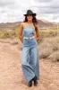 Nashville Nights Corset Denim Jumpsuit SALE sold by Pink Lily