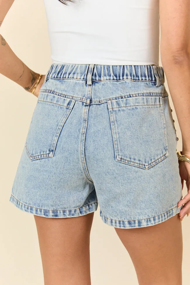 Studded Sound Blue Denim Shorts SALE sold by Pink Lily product image thumbnail 5