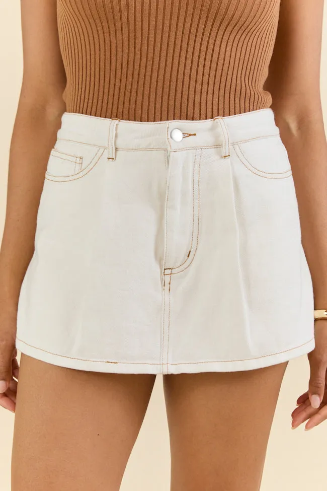 Reverb Radiance White Denim Skort FINAL SALE sold by Pink Lily