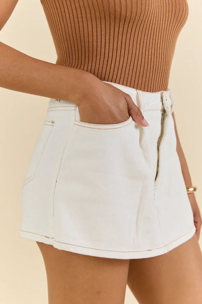 Reverb Radiance White Denim Skort FINAL SALE sold by Pink Lily product image thumbnail 3
