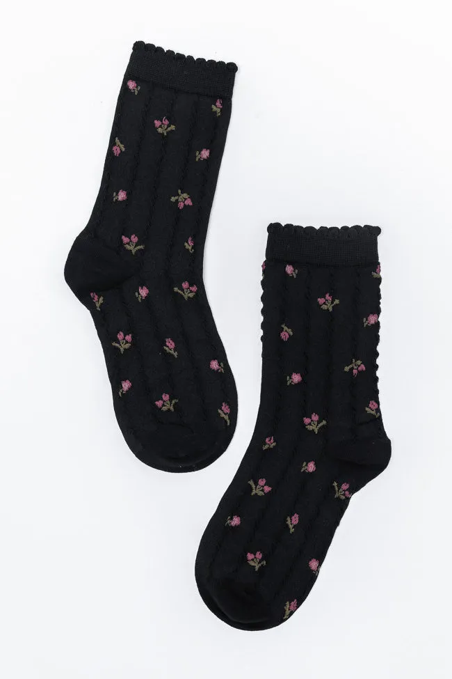 Black Florette Socks FINAL SALE sold by Pink Lily product image thumbnail 2