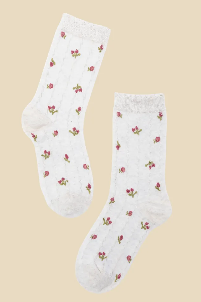 Cream Florette Socks FINAL SALE sold by Pink Lily product image thumbnail 2