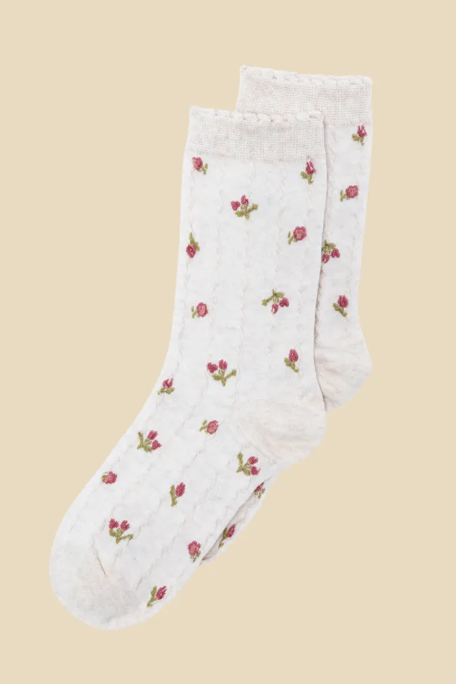Cream Florette Socks FINAL SALE sold by Pink Lily