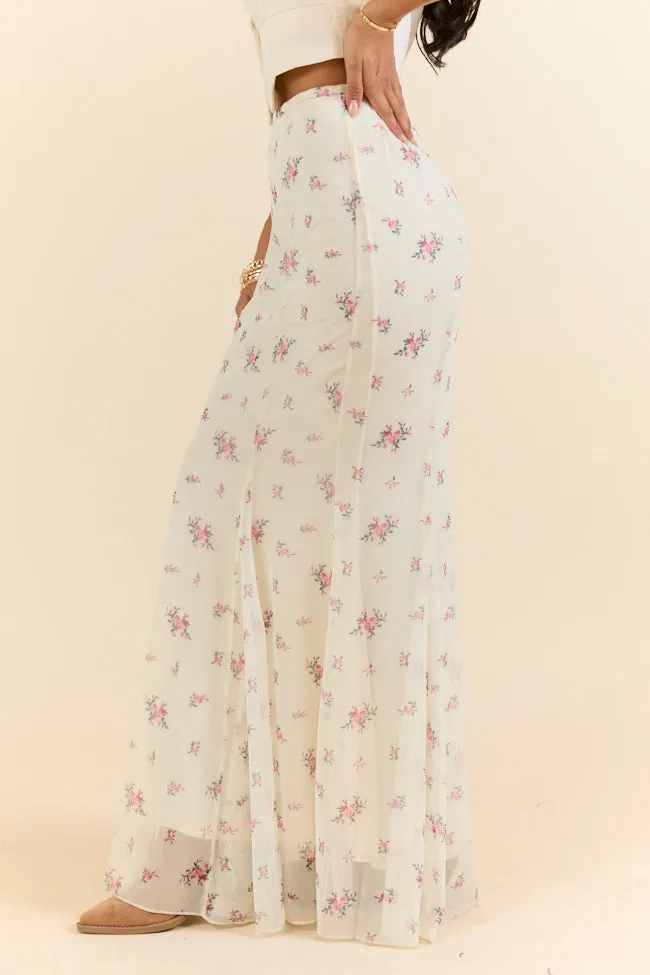 Floral Echo Ivory and Pink Knit Maxi Skirt FINAL SALE sold by Pink Lily product image thumbnail 5