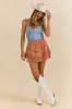 Highway Harmony Woven Brown Skort sold by Pink Lily