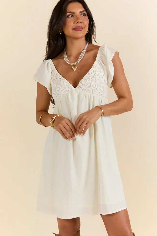 Austin Adventures Crochet Bust Ivory Mini Dress FINAL SALE sold by Pink Lily product image thumbnail 2
