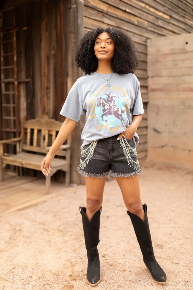 Rhinestone Riff Black Wash Embellished Denim Shorts FINAL SALE sold by Pink Lily product image thumbnail 2