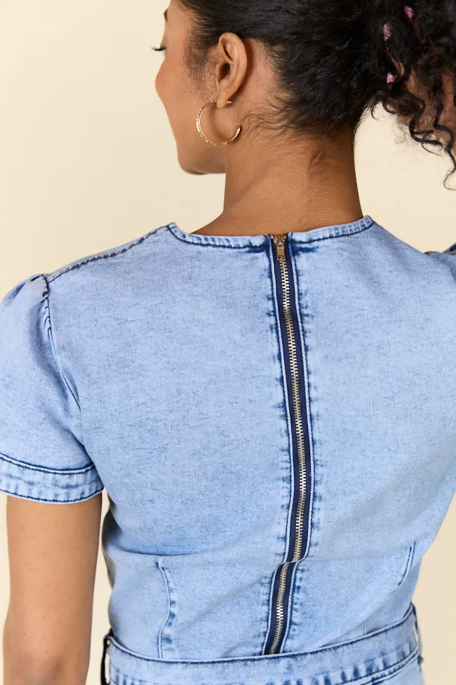 Whens Intermission Denim Short Sleeve Romper FINAL SALE sold by Pink Lily product image thumbnail 5