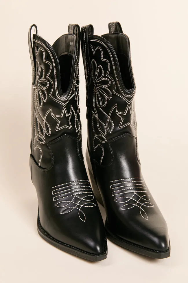 Elk Black Cowboy Booties FINAL SALE sold by Pink Lily product image thumbnail 2